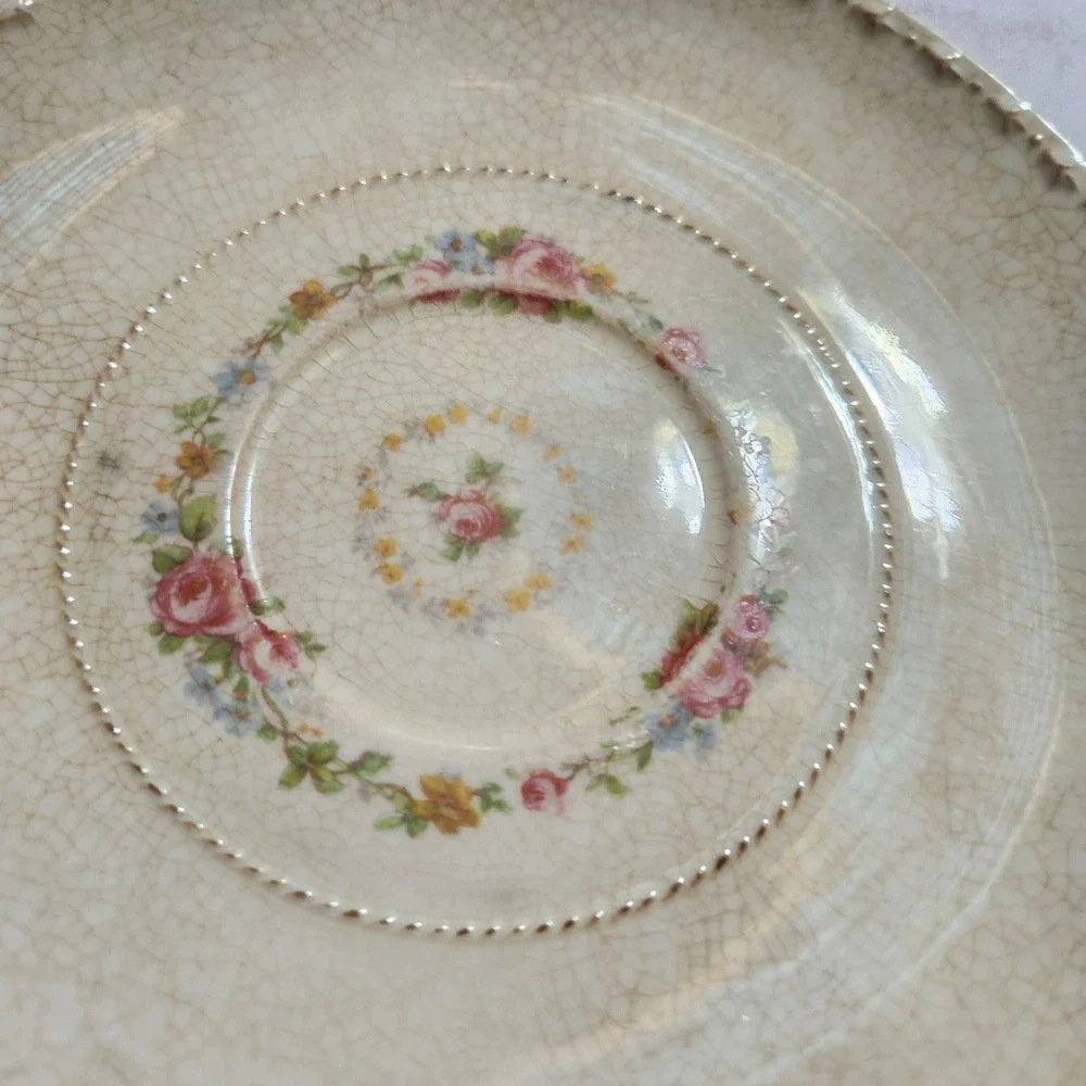 Vintage Homer Laughlin Brooksville Floral Serving Bowls & Saucers 15 Pc Lot USA